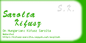 sarolta kifusz business card